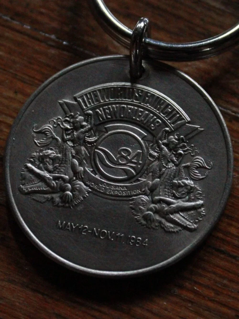 Vintage World's Fair New Orleans 1984 Medallion Keychain